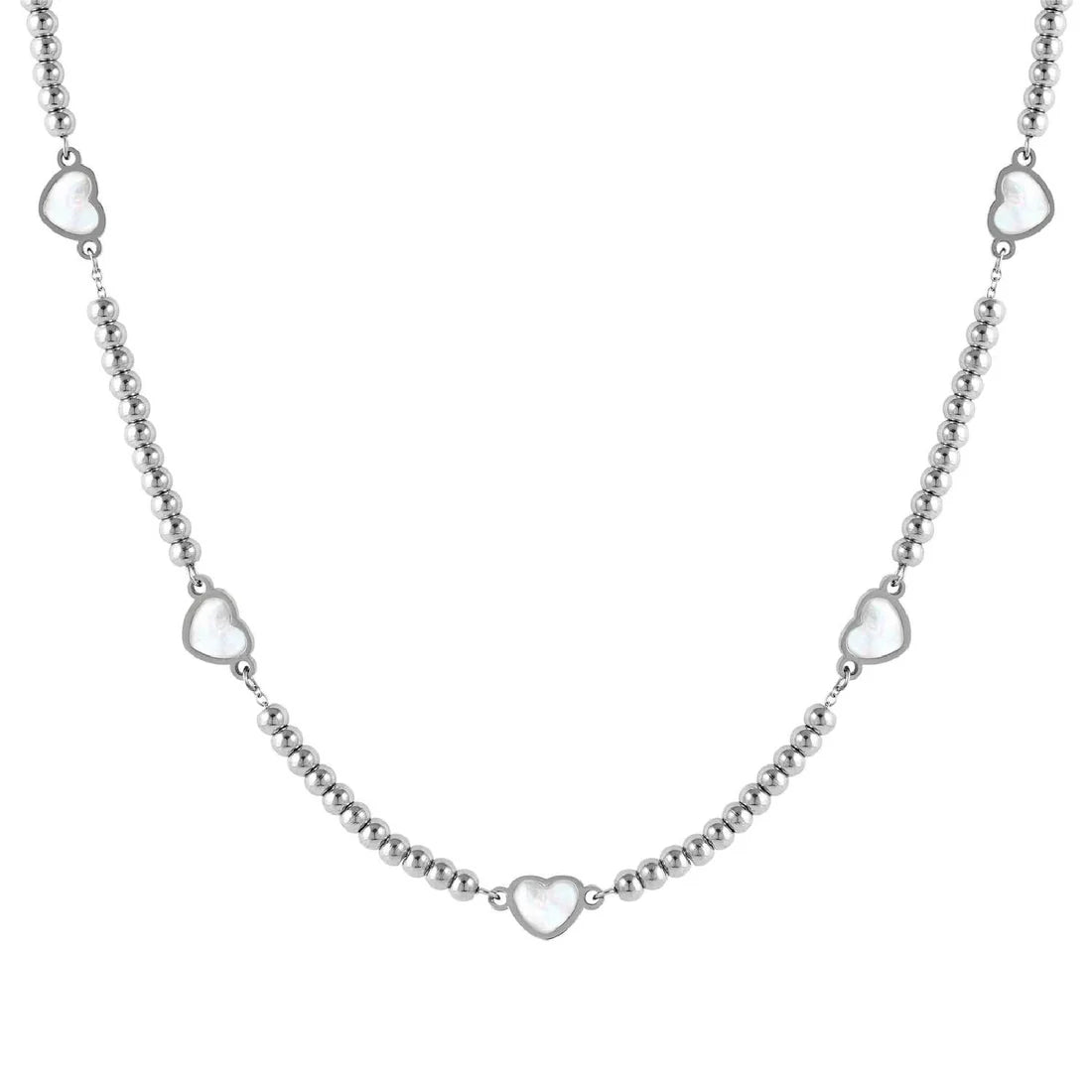 Collana da donna Nomination con sfere in acciaio e cuori in madreperla
