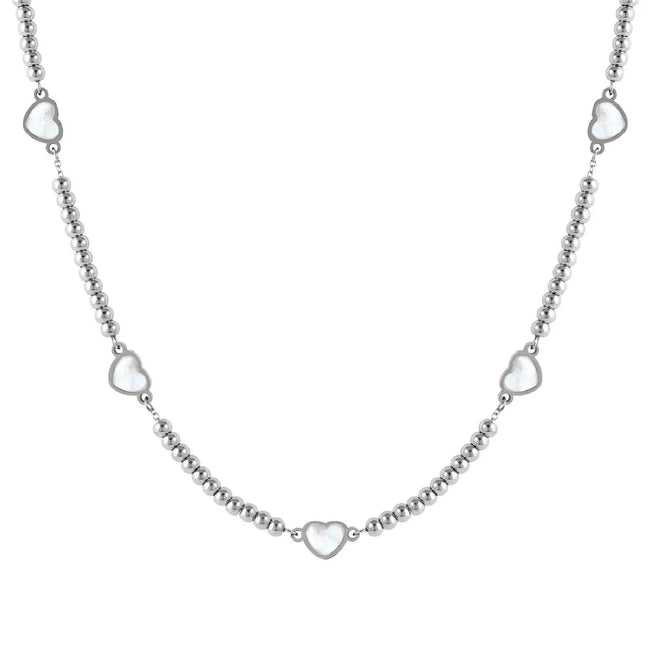 Collana da donna Nomination con sfere in acciaio e cuori in madreperla