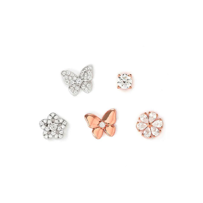 Set orecchini da donna Nomination SweetMadame Argento e Oro Rosa con cubic zirconia