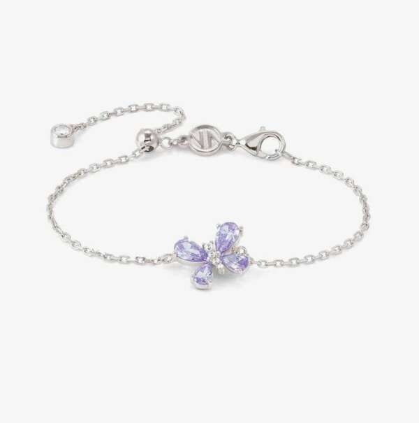 Bracciale da donna Nomination Shine Me Up in argento lilla con zirconi cubici a farfalla