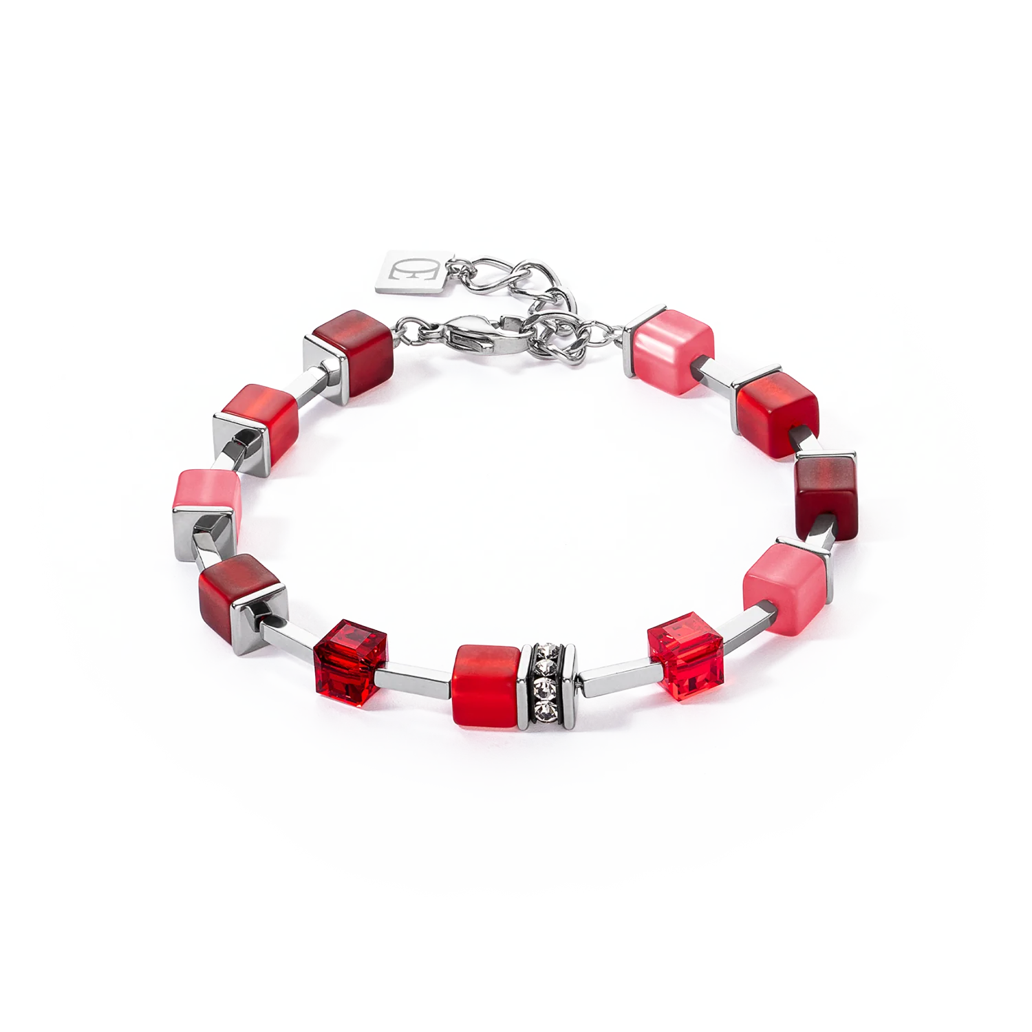 Bracciale da donna Coeur de Lion GeoCUBE Iconic Pure Rosso
