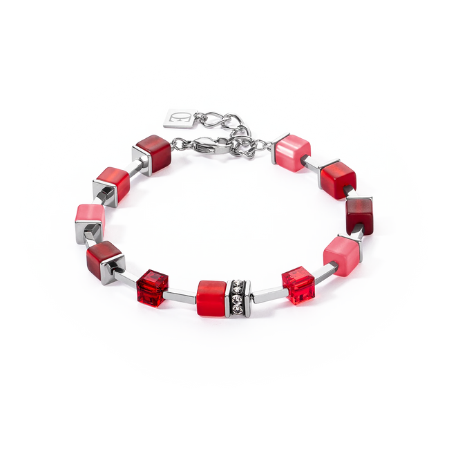 Bracciale da donna Coeur de Lion GeoCUBE Iconic Pure Rosso