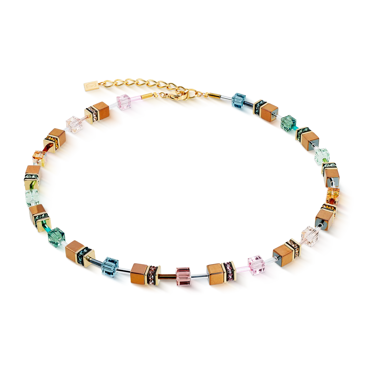 Collana da donna Coeur de Lion GeoCUBE® Iconic Metallic Art Nouveau oro