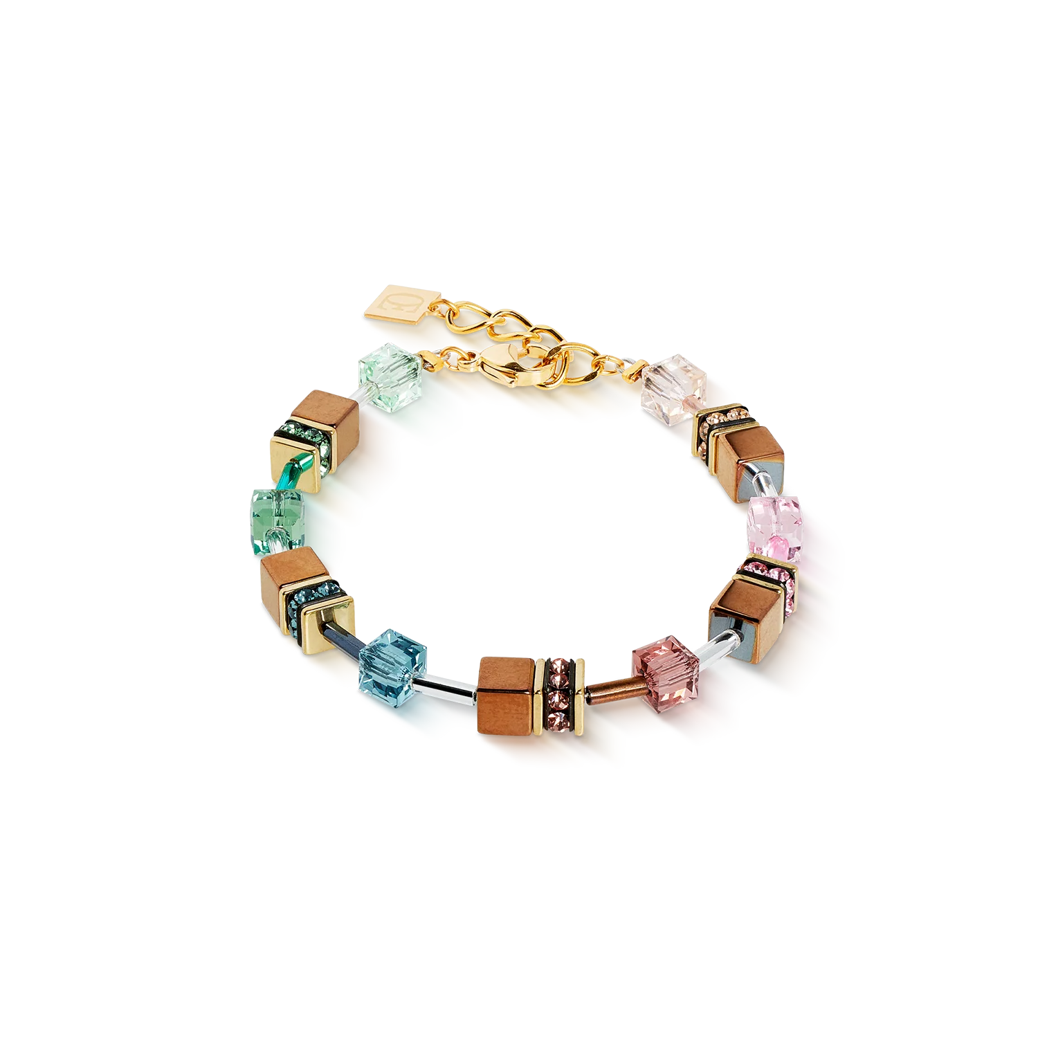 Bracciale da donna Coeur de Lion GeoCUBE® Iconic Metallic Art Nouveau oro