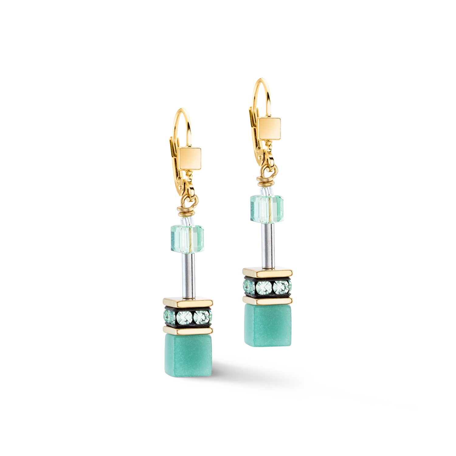 Orecchini da donna Coeur de Lion GeoCUBE® Iconic Mono Oro verde