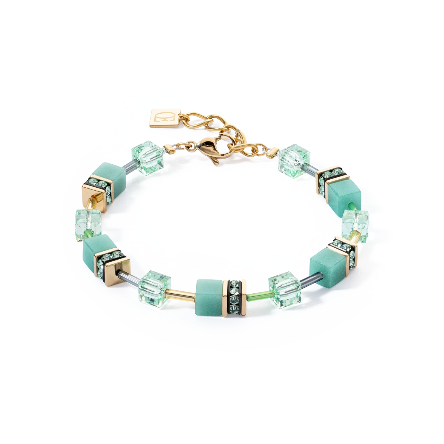 Bracciale da donna Coeur de Lion GeoCUBE® Iconic Mono Oro verde