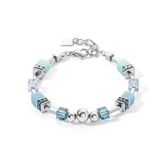 Bracciale da donna Coeur de Lion GeoCUBE Fusion Spheres blu ghiacciaio