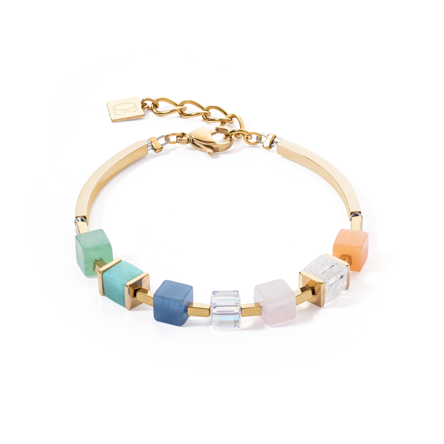Bracciale da donna Coeur de Lion Precious Statement Cubes multicolore-gentile