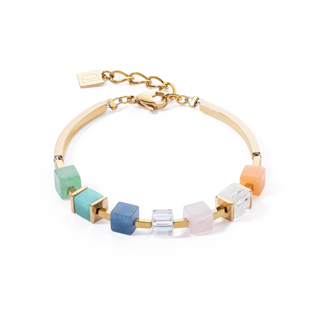 Bracciale da donna Coeur de Lion Precious Statement Cubes multicolore-gentile