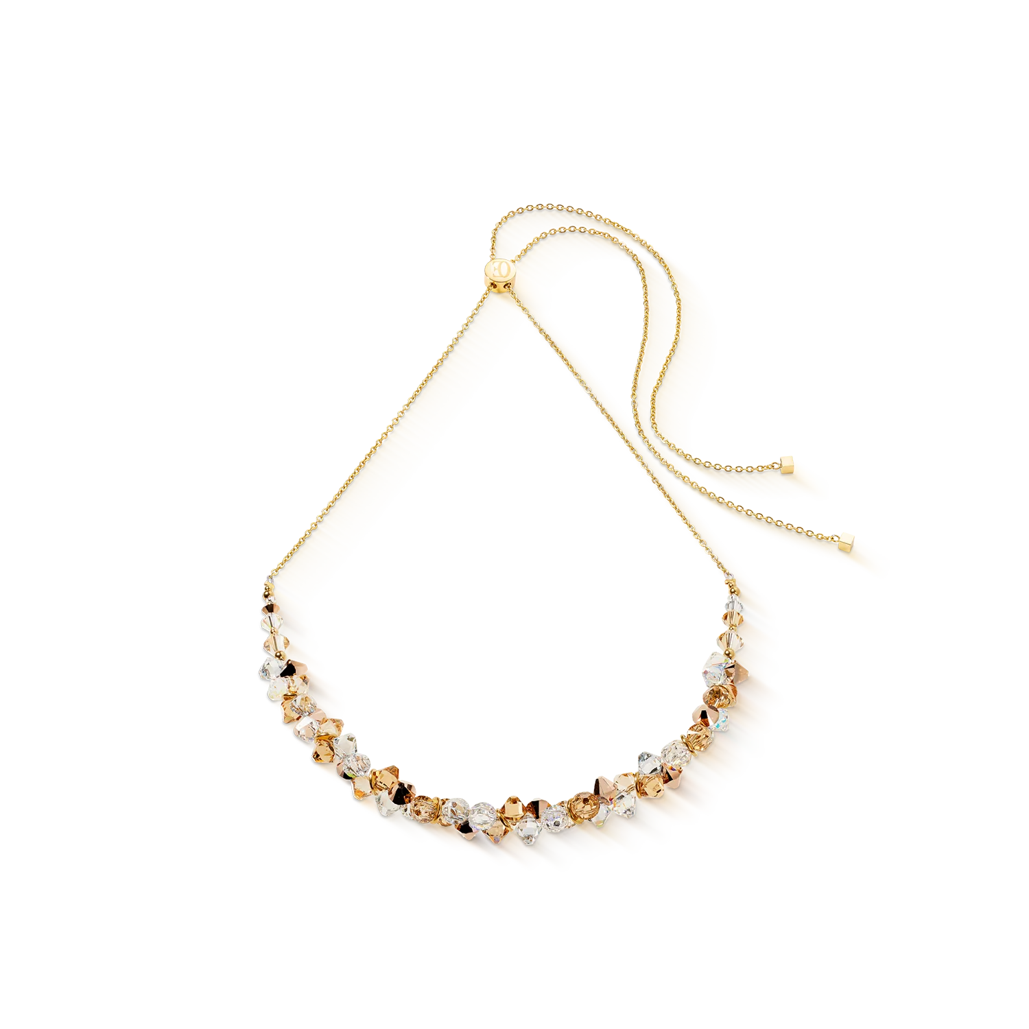 Collana da donna Coeur de Lion Dancing Crystals oro-beige