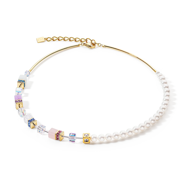 Collana da donna Coeur de Lion GeoCUBE® Precious Fusion Pearls multicolor pastello