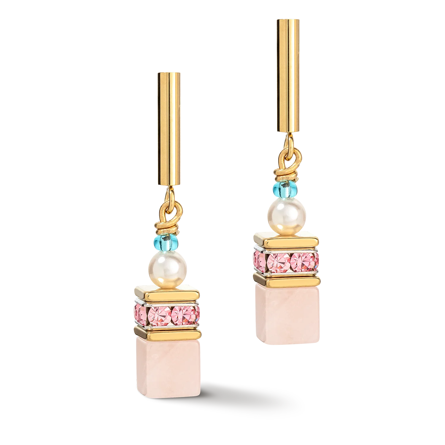 Orecchini da donna Coeur de Lion GeoCUBE® Precious Fusion Pearls multicolor-pastello