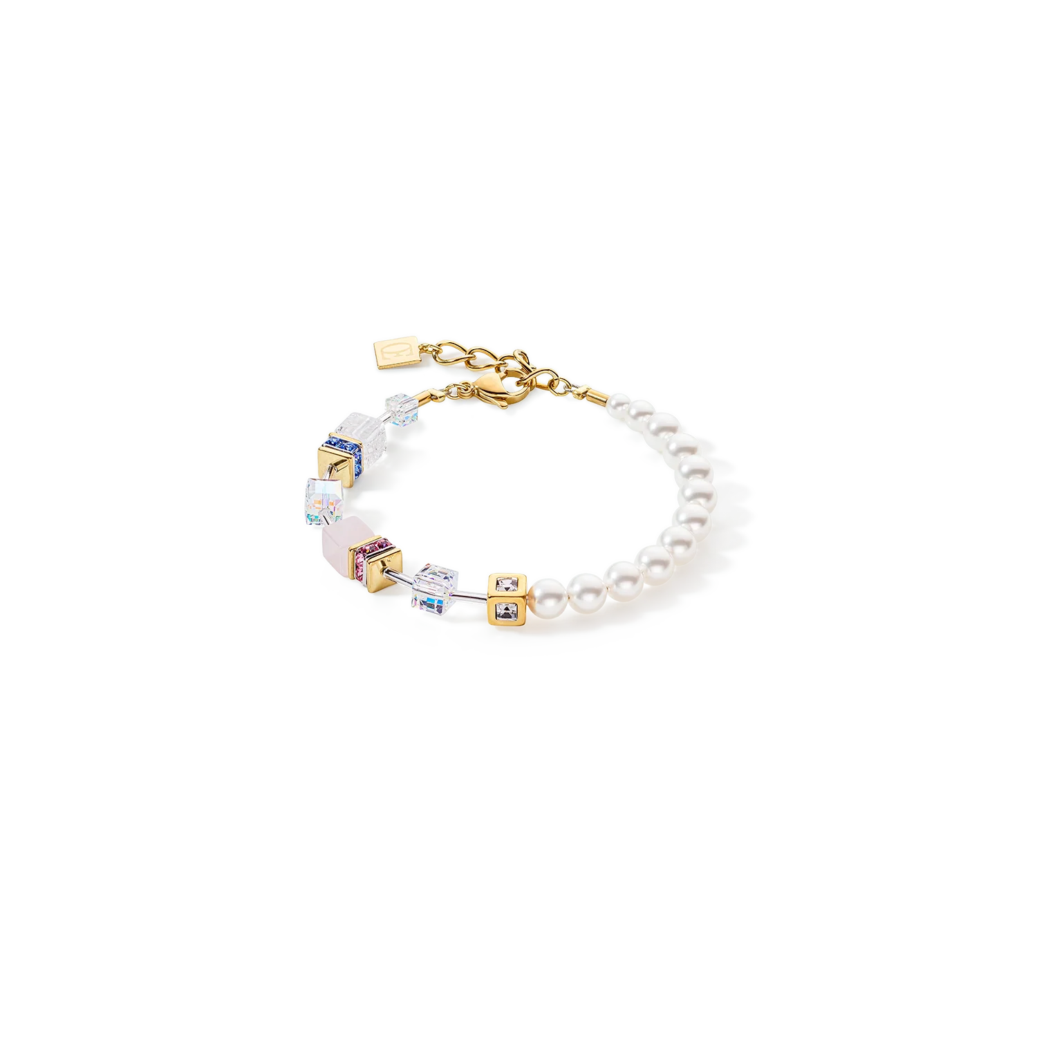 Bracciale da donna Coeur de Lion GeoCUBE® Precious Fusion Pearls multicolor pastello