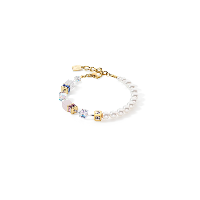 Bracciale da donna Coeur de Lion GeoCUBE® Precious Fusion Pearls multicolor pastello