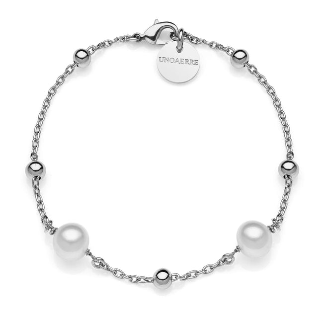 Women's Unoarre chain bracelet with natural pearls