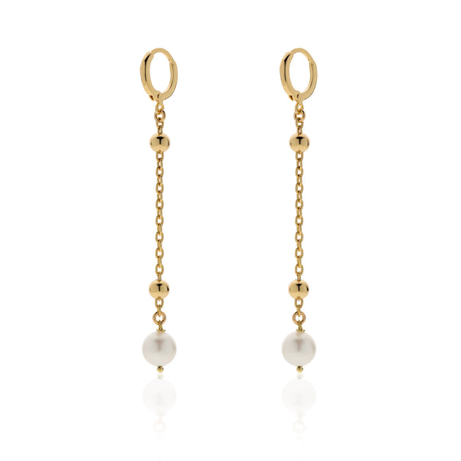 Orecchini da donna in bronzo dorato con perle naturali Unoaerre