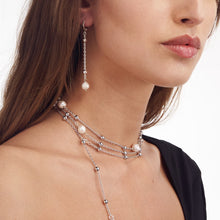 Orecchini da donna in bronzo argentato con perle naturali Unoaerre