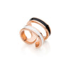 Anello da donna Unoaerre rosa smalto bianco e nero