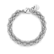 Bracciale da donna Unoaerre multifilo in catena rolò argentata
