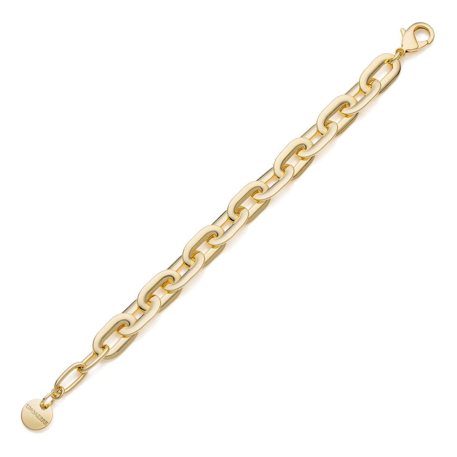 Bracciale dorato catena ovale piatta Unoaerre