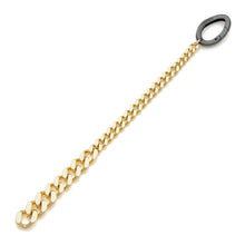 Bracciale catena grumetta e moschettone nero da donna Unoaerre