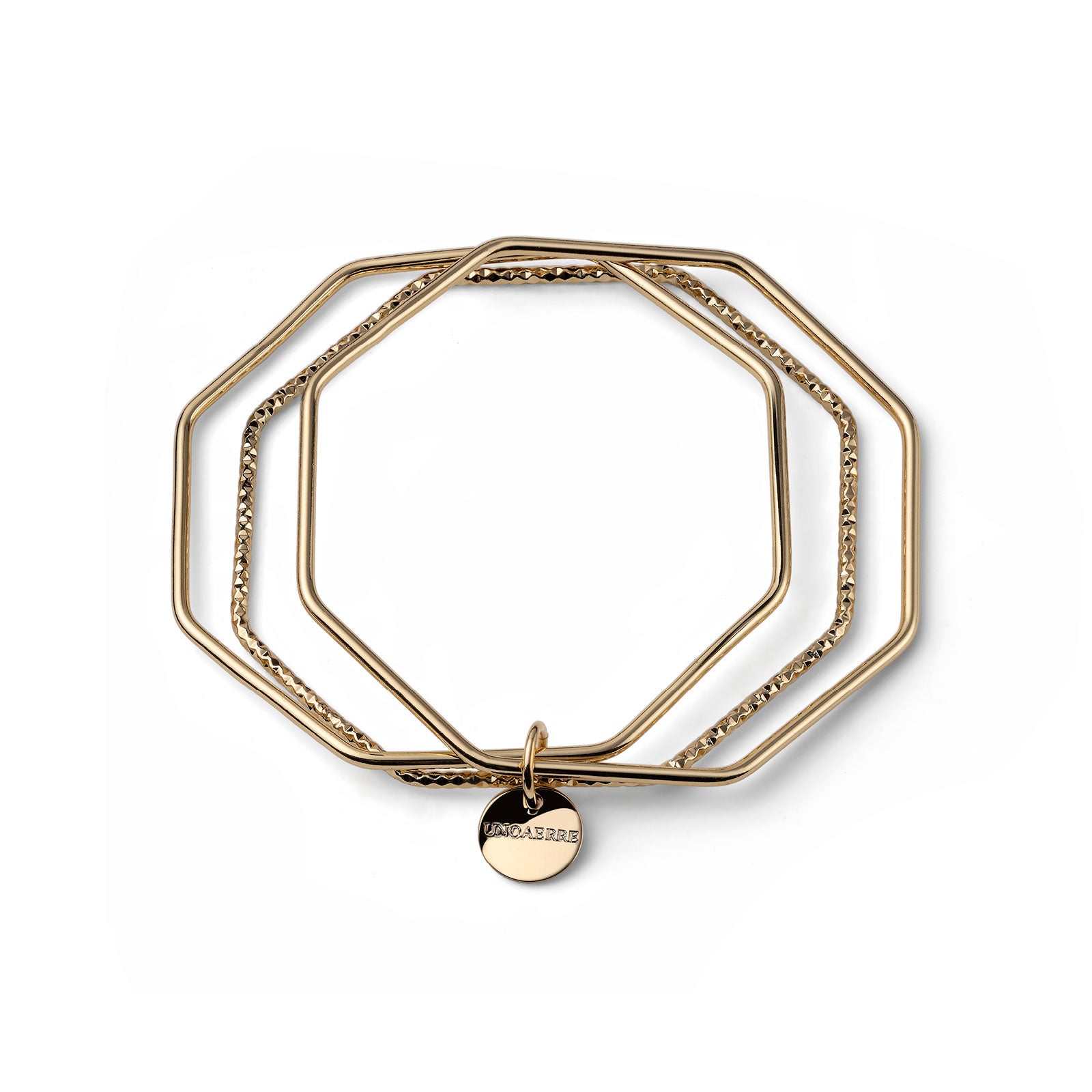 Bracciale dorato Unoaerre da donna 3 bangle