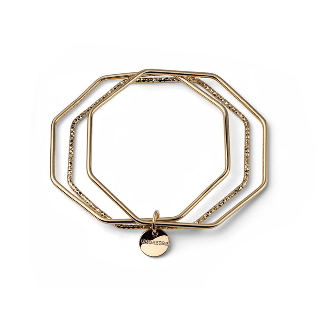 Bracciale dorato Unoaerre da donna 3 bangle