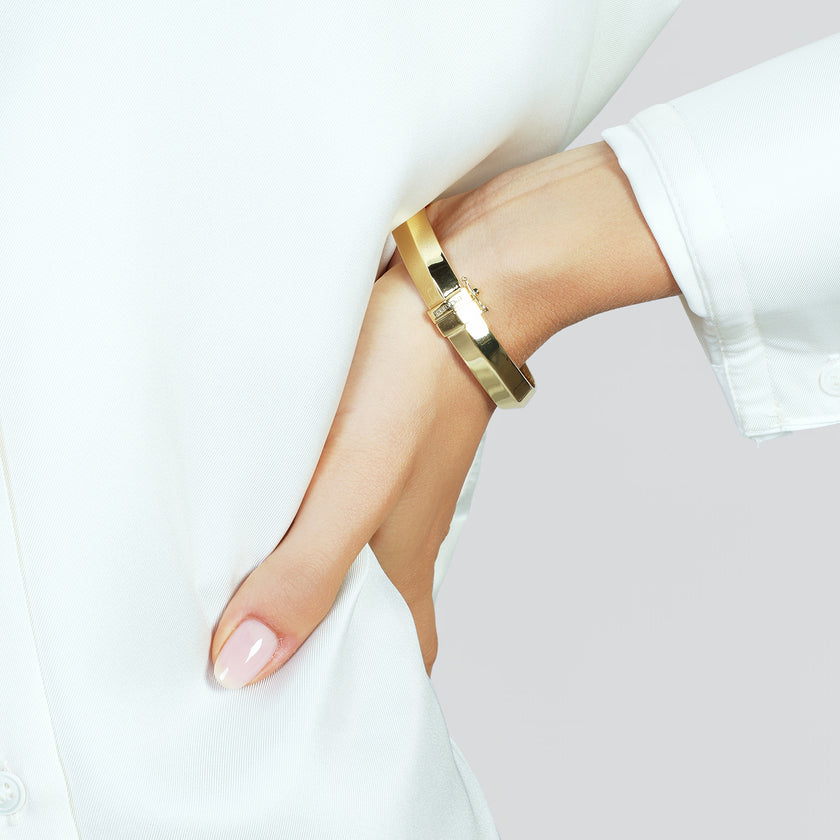 Bracciale da donna rigido dorato Unoaerre