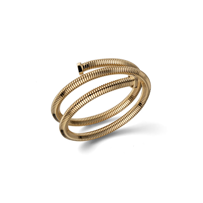 Women's bracelet Unoaerre Tubogas three-strand gold-plated