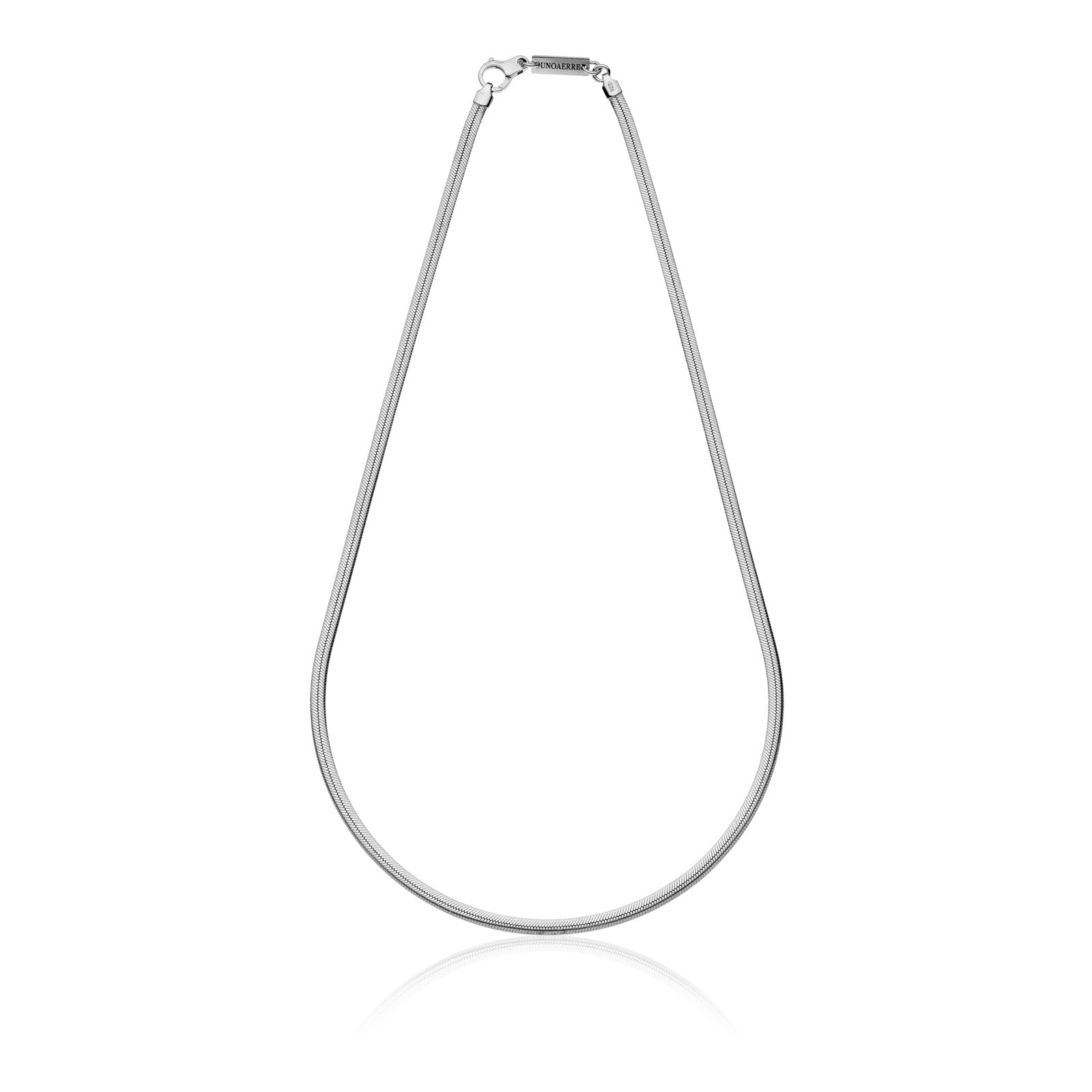 Collana piatta in argento bianco Unoaerre da uomo