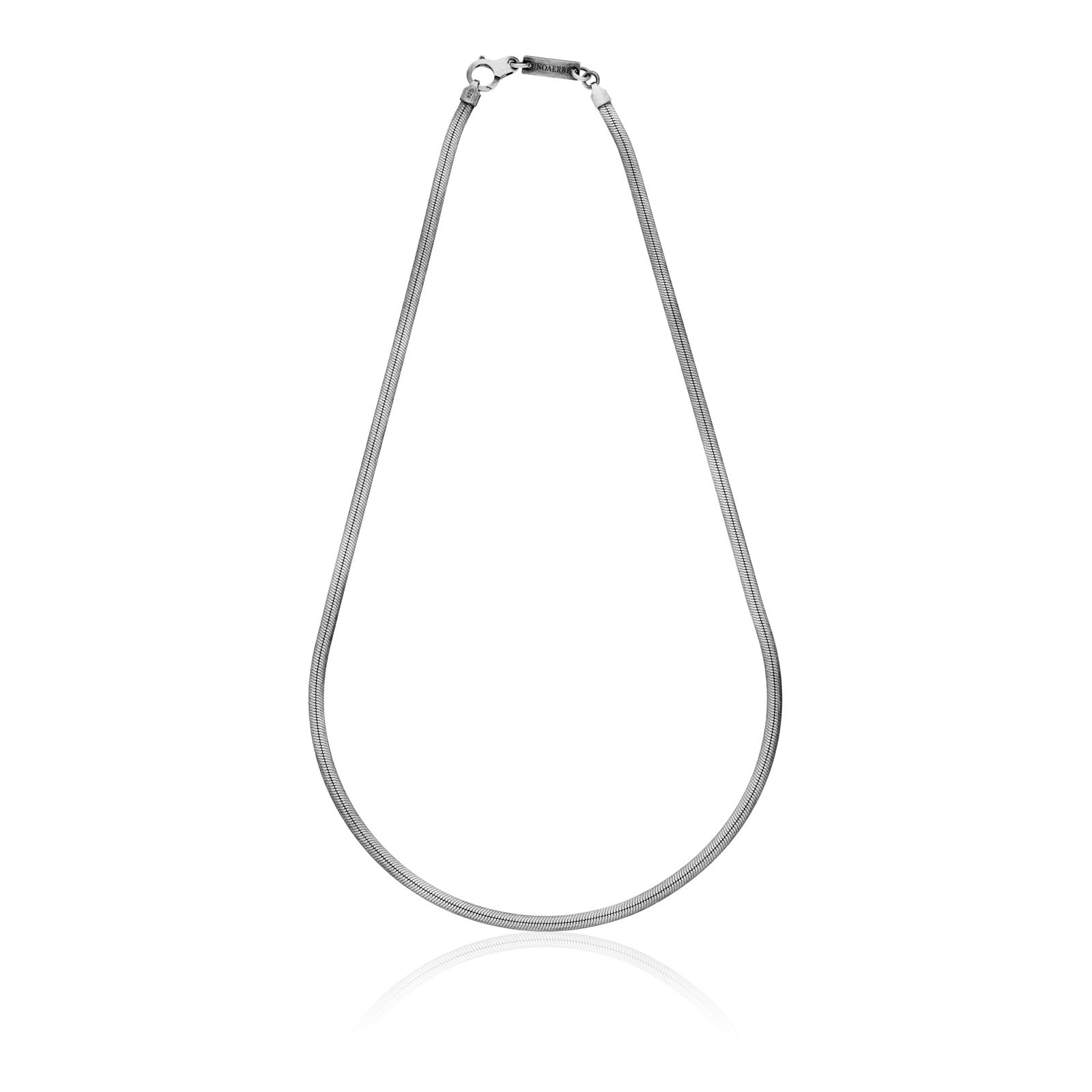 Collana piatta in argento brunito Unoaerre da uomo
