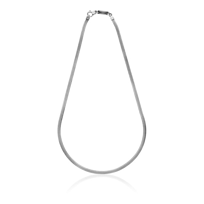 Collana piatta in argento brunito Unoaerre da uomo