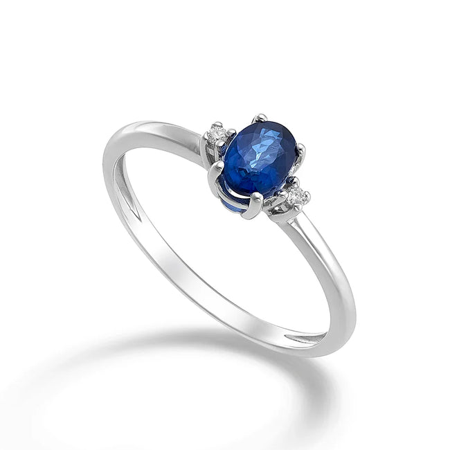 Anello da donna Mikiko in Oro 18kt e zaffiro ovale