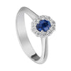 Anello Zaffiro Ovale 5X4 e diamanti