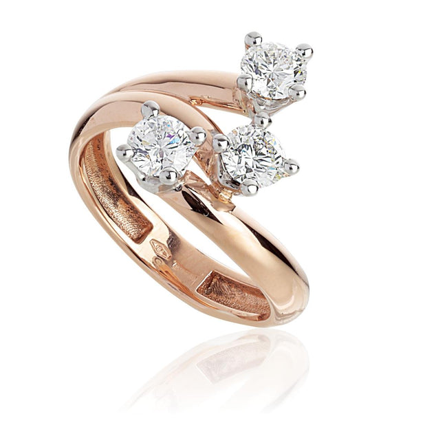 Anello da donna Artlinea Trilogy contrarié con Diamanti