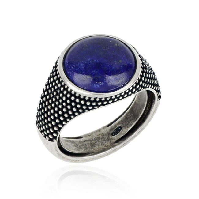 Anello da uomo Artlinea in argento 925 brunito con Pietra