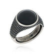 Anello da uomo in argento 925 brunito con Pietra
