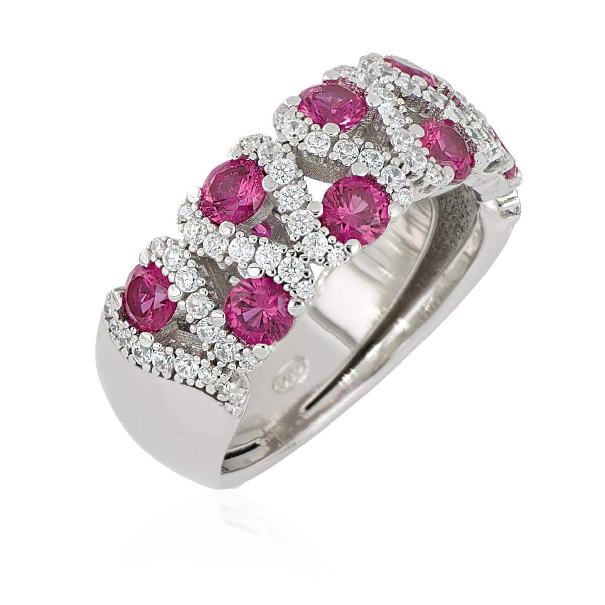 Anello da donna Artlinea in argento 925 rodiato con pavé di zirconi