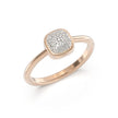 Anello solitario da donna in oro 18 kt con pavé di diamanti bianchi naturali Artlinea