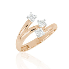 Anello trilogy contrarie in oro 18kt e diamanti