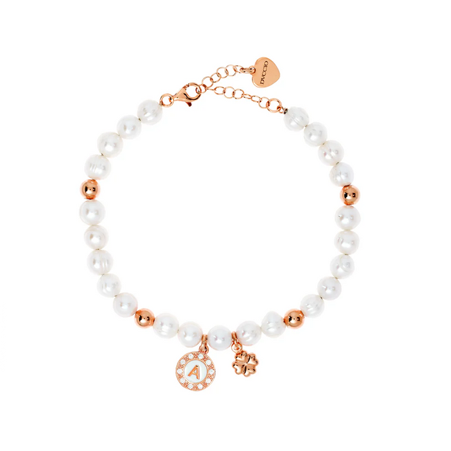 Bracciale da donna Dvccio Charlene in argento 925 placcato oro rosa