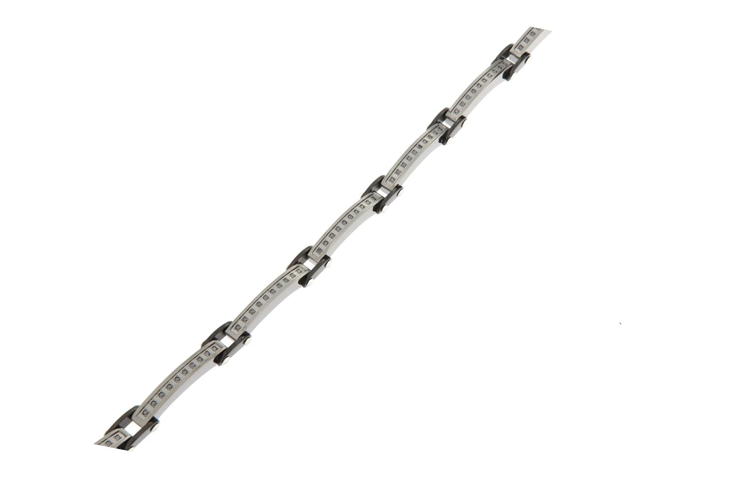 Bracciale in acciaio da uomo con diamanti Bikkembergs PERB22BB