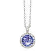 Collana in oro bianco 18kt con diamanti e tanzanite