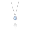 Collana in Oro 18kt acquamarina ovale 6x4 ct.0,30 Diamanti