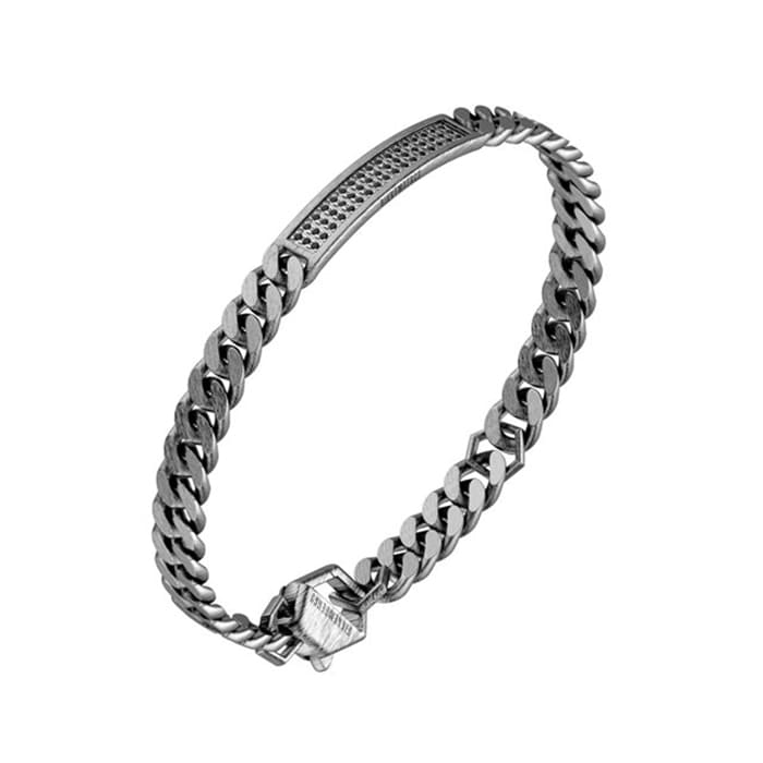 Bikkembergs Bracciale Uomo Acciaio e Diamanti