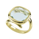 Anello da donna Aquaforte Aquacaramelle con pasta vitrea acquamarina taglio antico