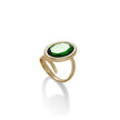 Anello da donna Aquaforte Caramelle Ovali con pasta vitrea Verde bottiglia