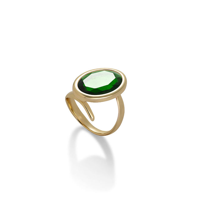Anello da donna Aquaforte Caramelle Ovali con pasta vitrea Verde bottiglia