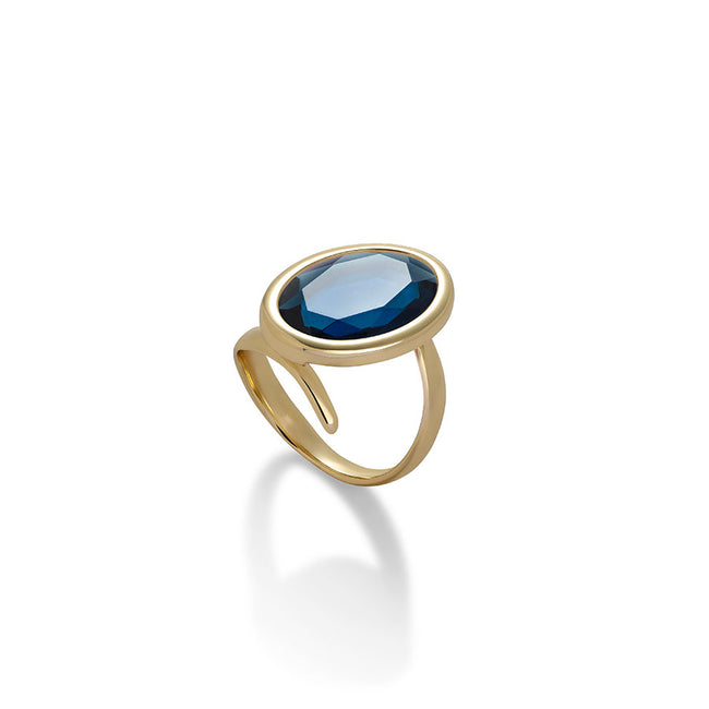 Anello da donna Aquaforte Caramelle Ovali con pasta vitrea Blu