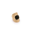Women's Aquaforte New Retro ring with black square and brushed hammered surface
